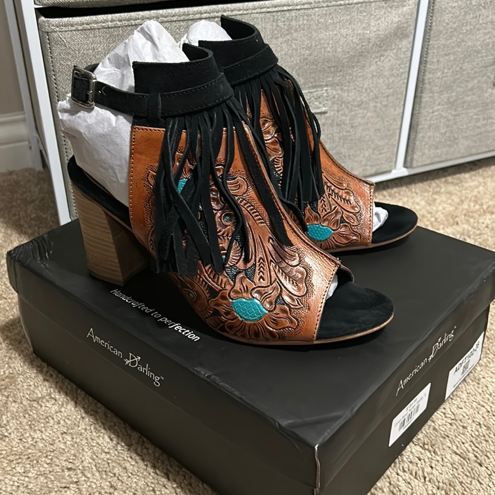 American Darling Leather Wedges/Booties